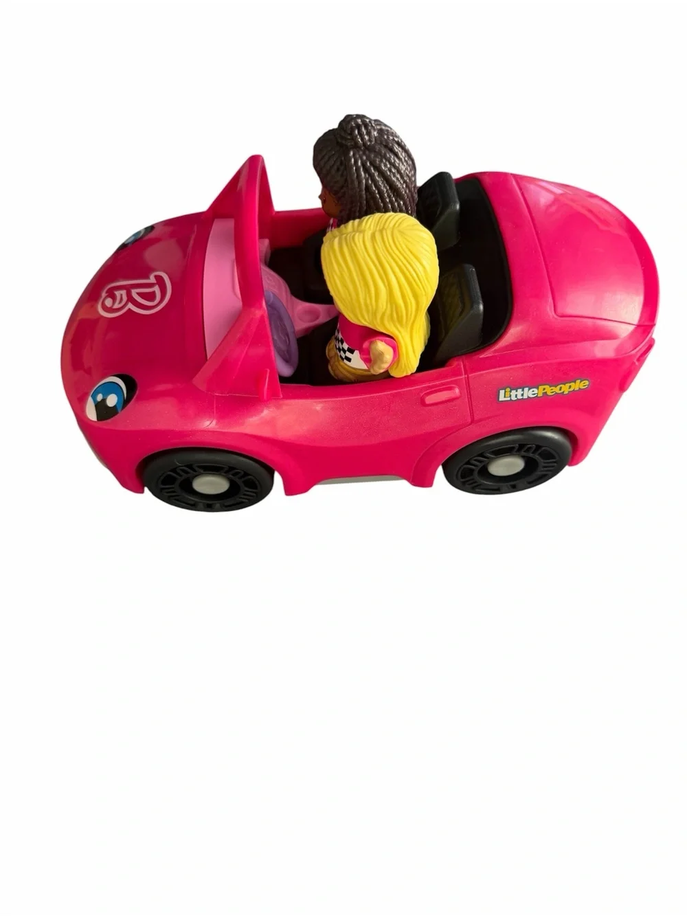 Fisher-Price Little People Barbie Pink Convertible Car Playset Toys w/ 2 Figures